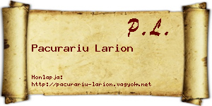 Pacurariu Larion névjegykártya